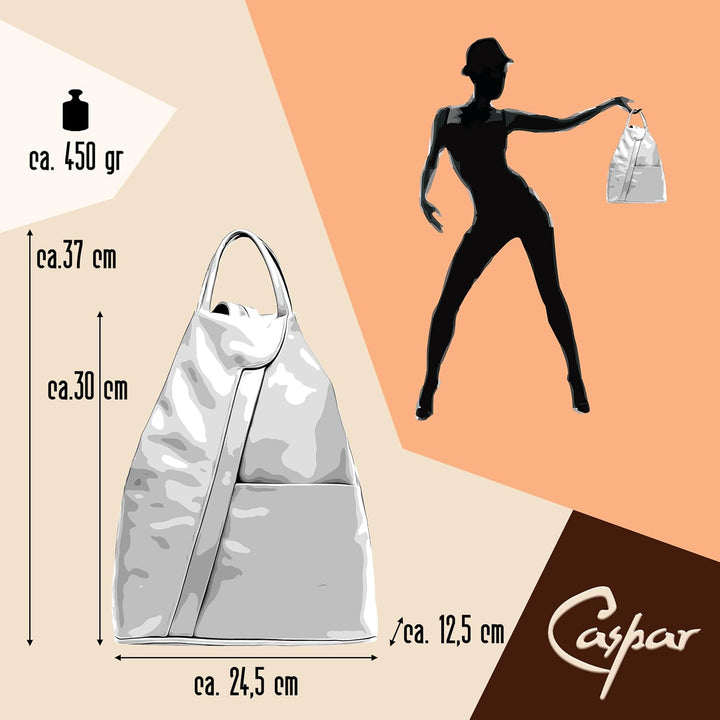 Caspar TL782 2 in 1 Leder Rucksack Handtasche