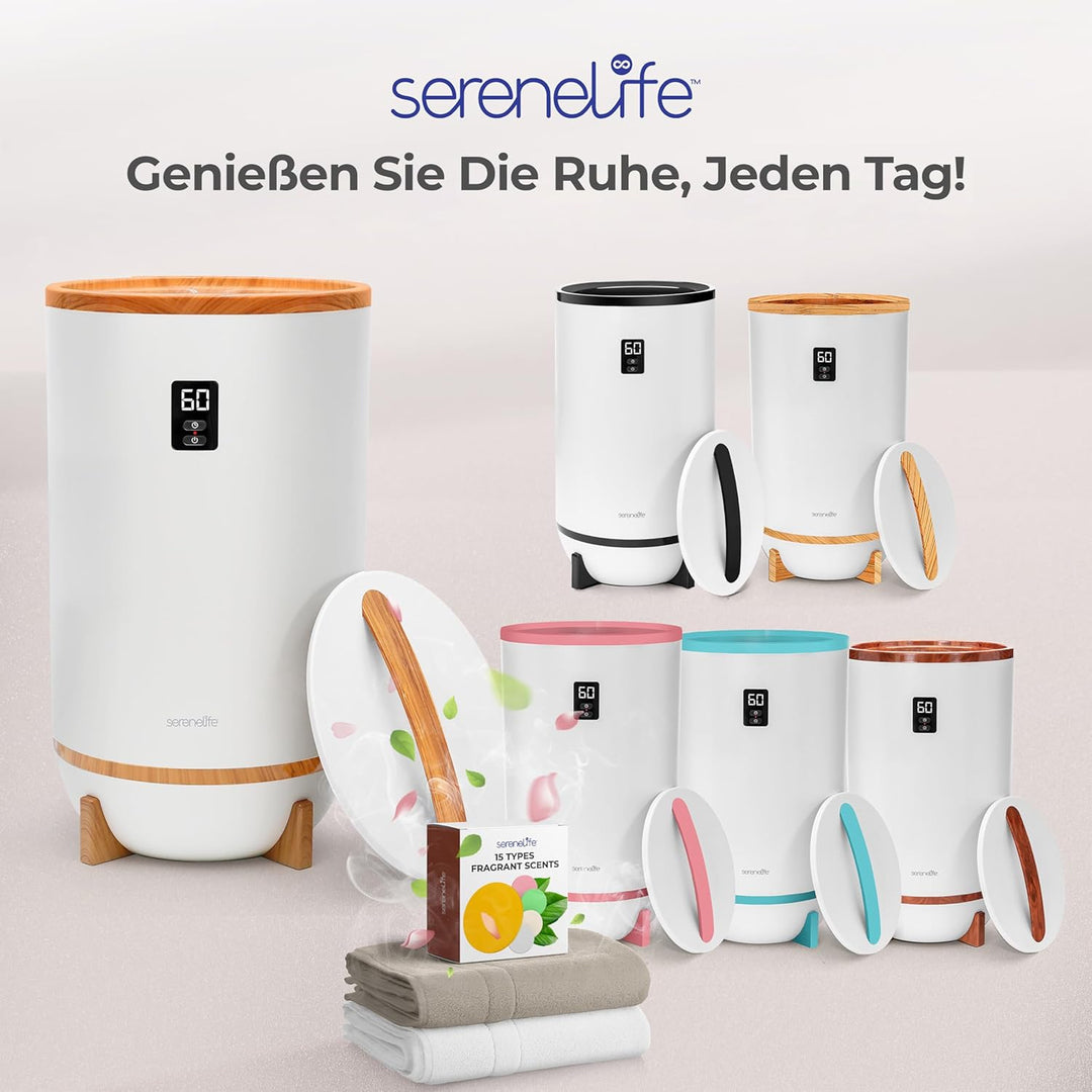 SereneLife Handtuchtrockner Elektrisch mit Timer, Handtuchwärmer Eimer Towel Warmer for 2 Towels, En