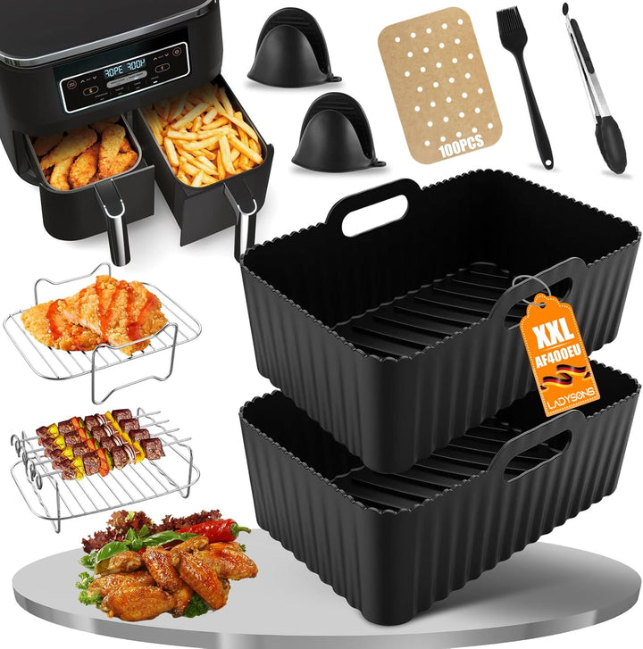 Heissluftfritteuse Zubehör | Airfryer Zubehör für Ninja Dual AF400EU & AF300EU & Tower T17088 | für