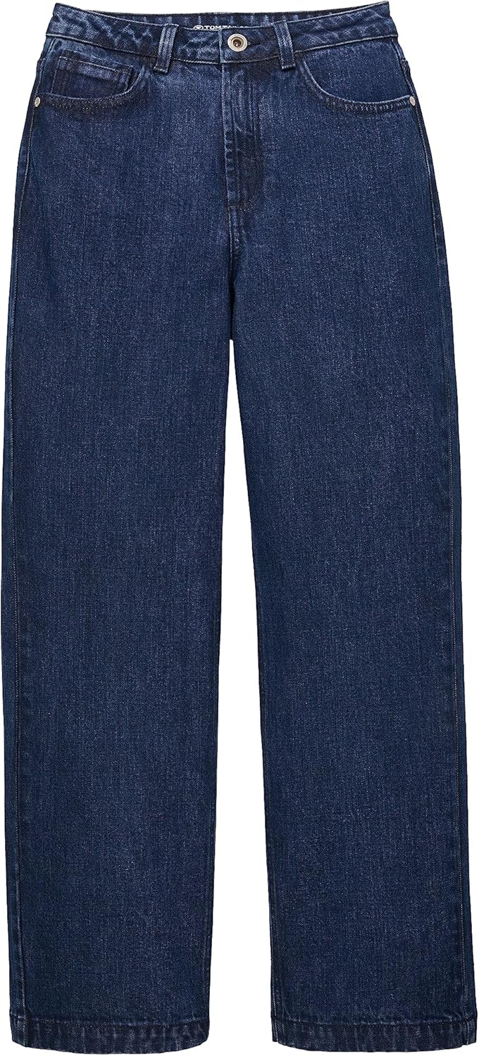 TOM TAILOR Damen High Waist Culotte Jeans mit weitem Bein 28W / 32L 10113 - Clean Mid Stone Blue Den
