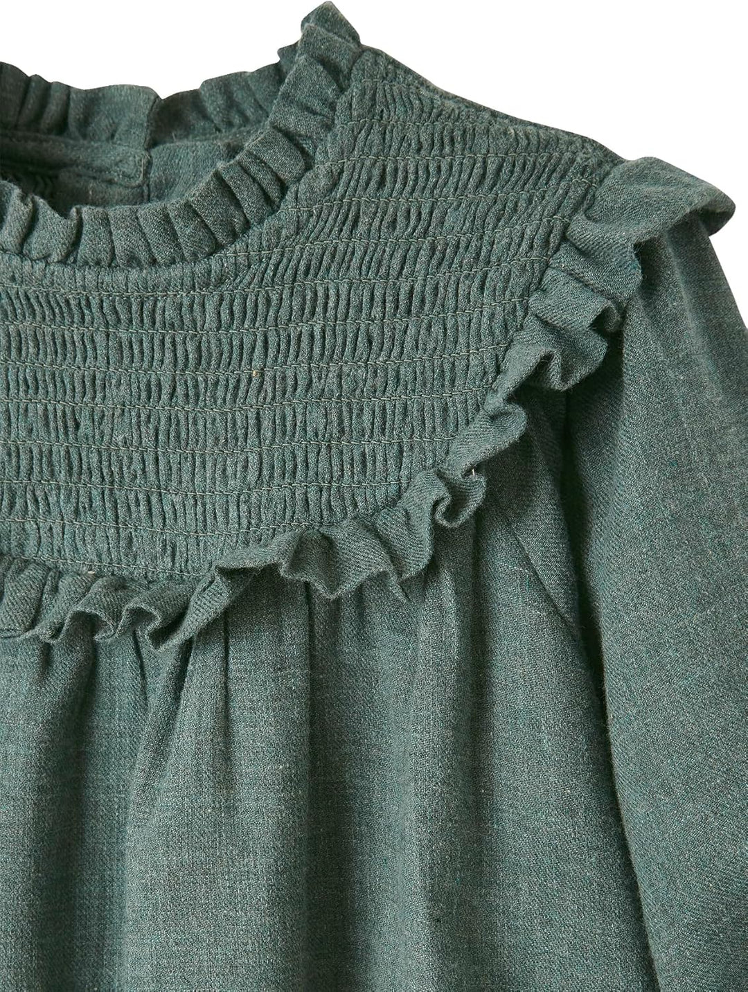 Vertbaudet Mädchen Baby-Set: Bluse gesmokt & Haarband 62 Grün, 62 Grün