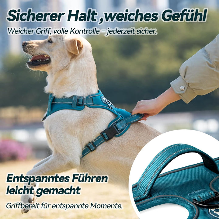 PoyPet Hundegeschirr ohne Zug, reflektierendes Hundegeschirr für Hunde ohne Würgen, verstellbare, we