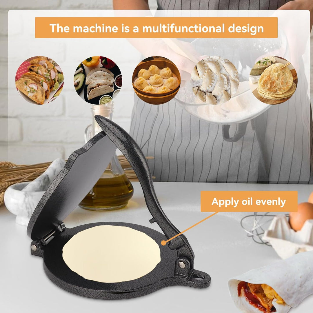 Tortilla-Presse, Tortilla-Maker, Manuelle Roti-Maker-Teigpresse, Quesadilla-Maker, Aluminiumlegierun