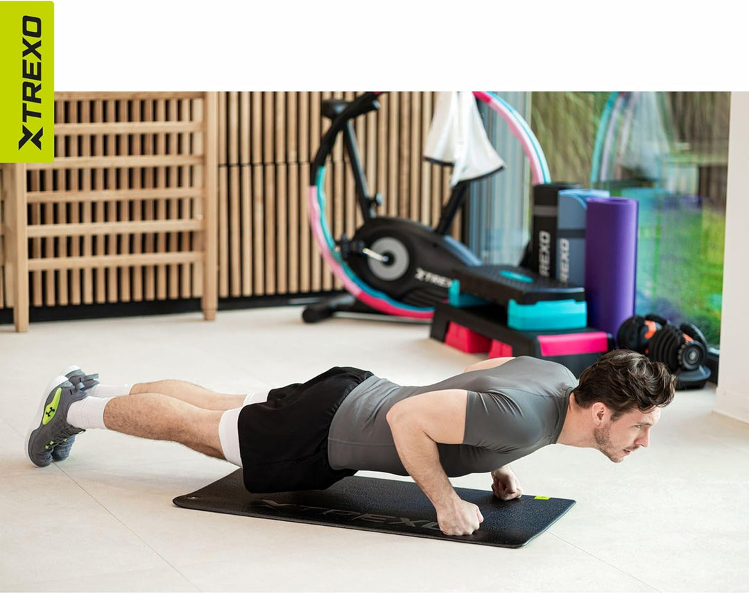 XTREXO Professional Trainingsmatte PROFESSIONAL in Schwarz 100 x 50 cm Yogamatte aus PVC Langlebig u