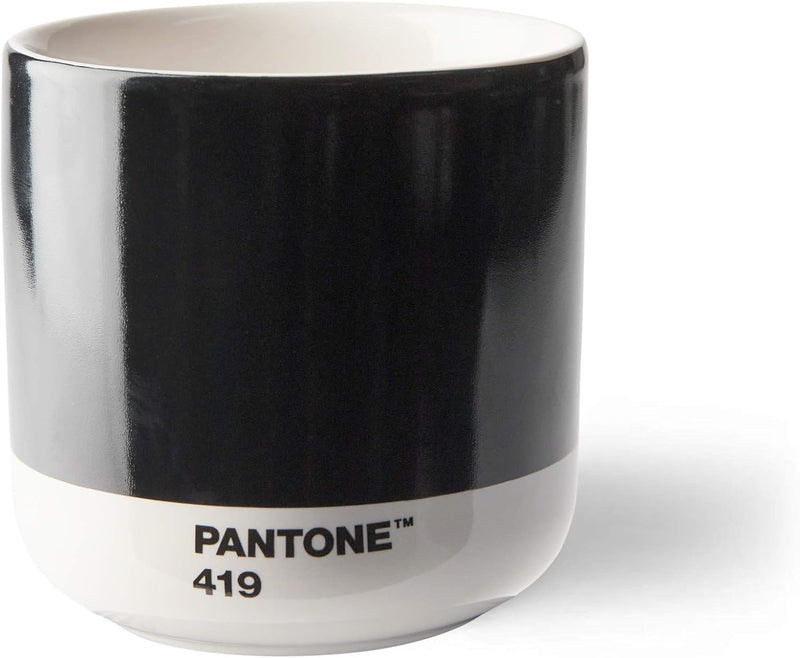 Pantone doppelwandiger Porzellan-Thermobecher Cortado, ohne Henkel, 190ml, Black 419