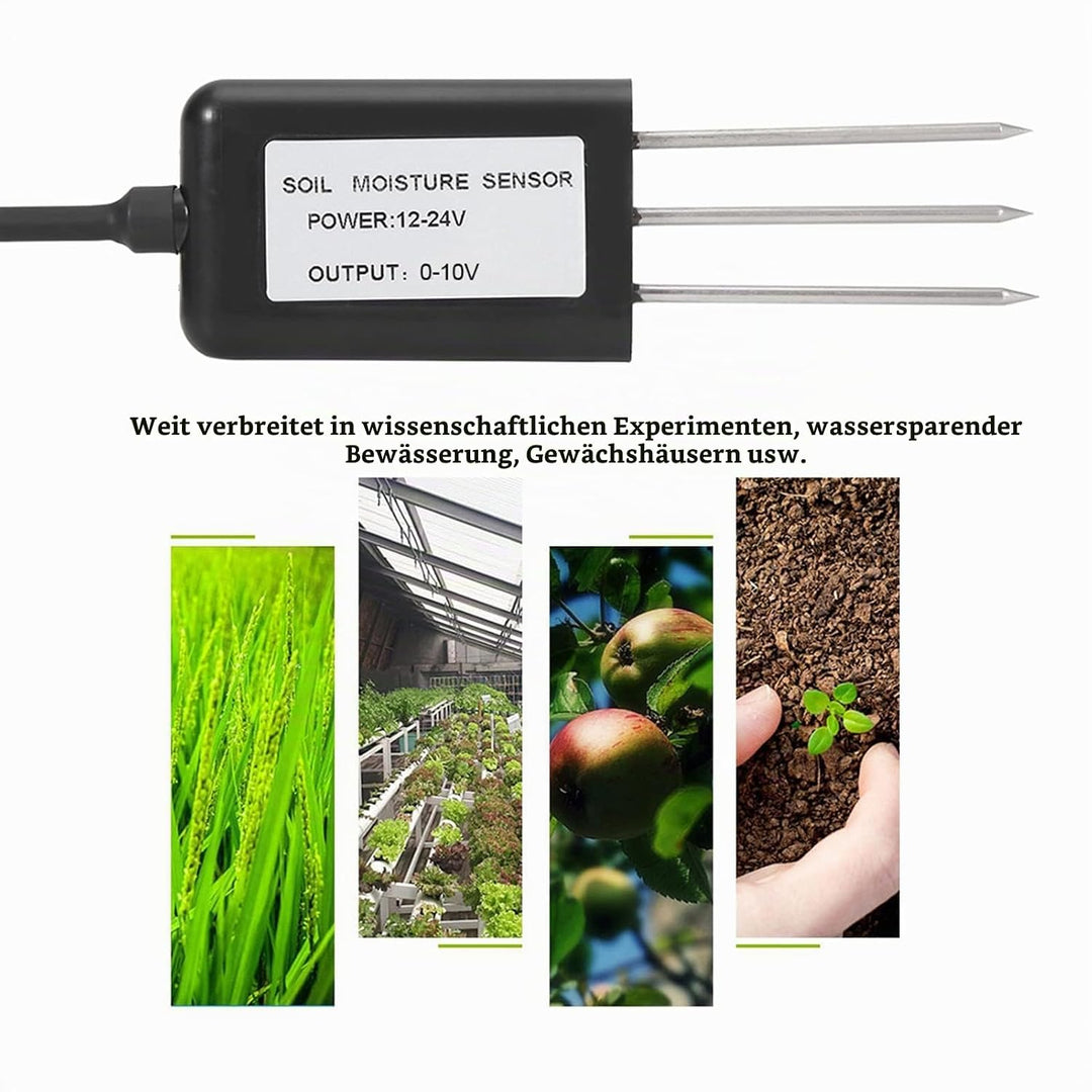 Duokon Bodenfeuchtesensor 0-10V, ABS Hochwertiges 2-In-1 Bodentemperatur Feuchtesensor Messumformer