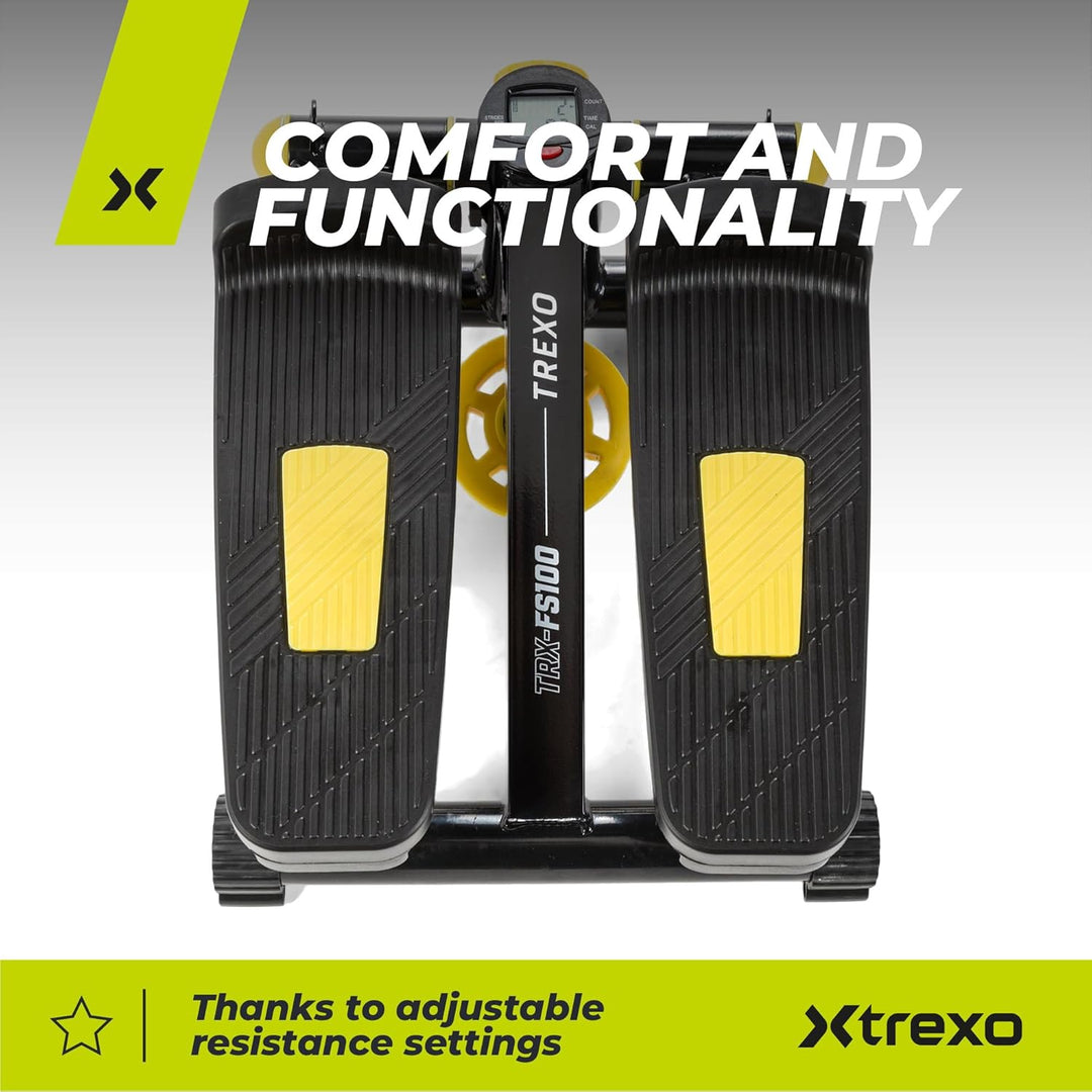 XTREXO Fitness Stepper für Zuhause | Einstellbare Pedalhöhe und Widerstand, Gut ablesbares Display,
