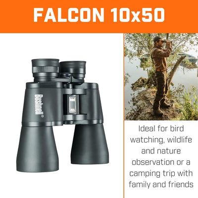 Bushnell - Falcon - 10x50 - Schwarz - Porroprisma - Weitwinkel - Fernglas - Wildlife - im Freien - V