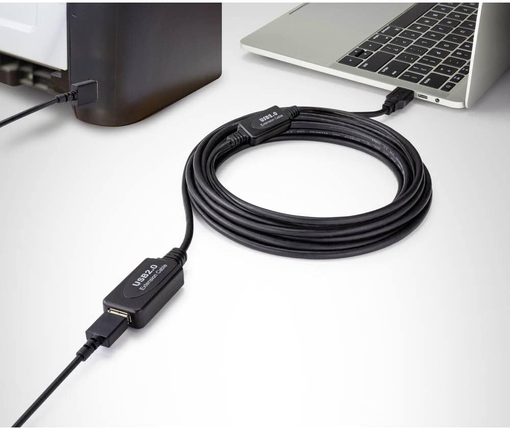 Renkforce USB-Kabel USB 2.0 USB-A Stecker, USB-A Buchse 20.00 m Schwarz Aktiv mit Signalverstärkung
