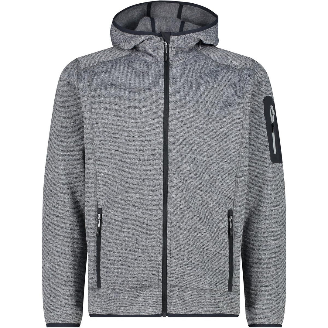 CMP Herren Herren-knit-tech-jacke mit Fester Kapuze MAN JACKET FIX HOOD 48 Eis-Titan-Schwarz, 48 Eis