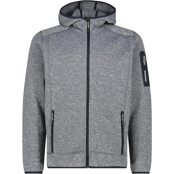 CMP Herren Herren-knit-tech-jacke mit Fester Kapuze MAN JACKET FIX HOOD 48 Eis-Titan-Schwarz, 48 Eis
