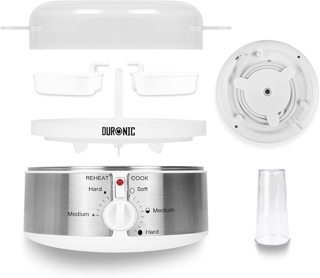Duronic EB35 Eierkocher, für 1 bis 7 Eier | Härtegradeinstellung und Timer, Eier auf 2 verschiedene