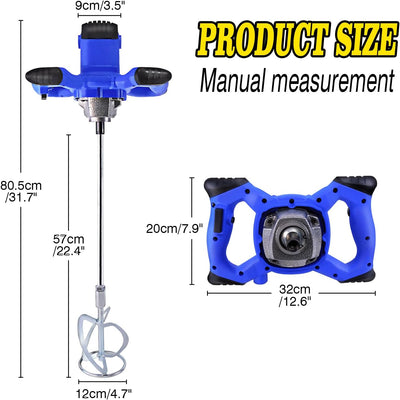 Mörtelrührer Rührwerk für Mischgut Beton, Mörtel, Putz, Handrührwerk 2800W, 6-stufige Drehzahlregelu