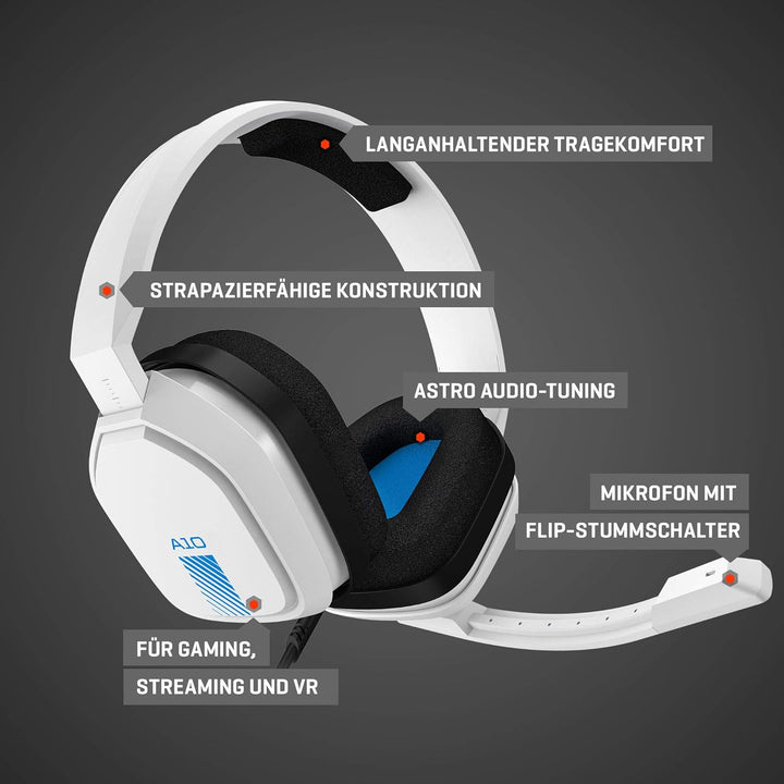 ASTRO Gaming A10 Gaming-Headset mit Kabel, Leicht & Robust, ASTRO Audio, Dolby ATMOS, 3,5mm Anschlus