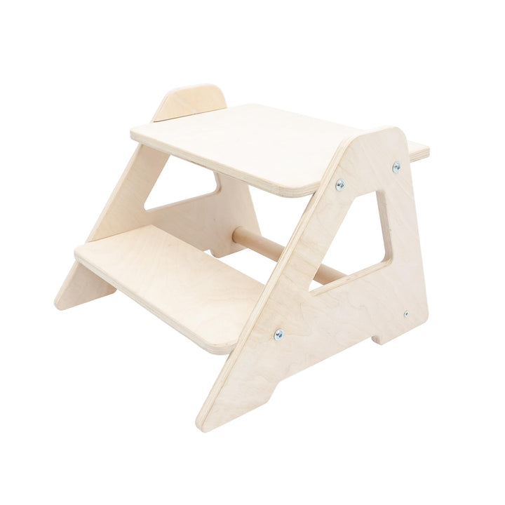 MAMOI® Kinder Tritthocker Zweistufig aus natürlichem Holz | Modernes Design Stockerl für Kinder | Si
