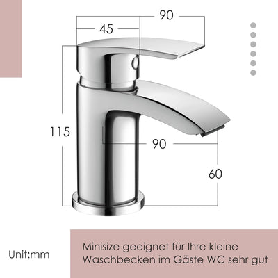 Waschtischarmatur Wasserhahn Bad Waschbeckenarmatur Einhebelmischer Waschtischbatterie Badarmatur Ar