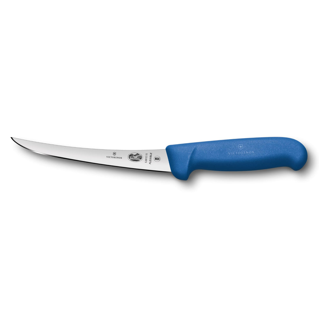 Victorinox Fibrox Ausbeinmesser, Scharfes Küchenmesser für Fleisch und Fisch, 15 cm, Gebogene Klinge