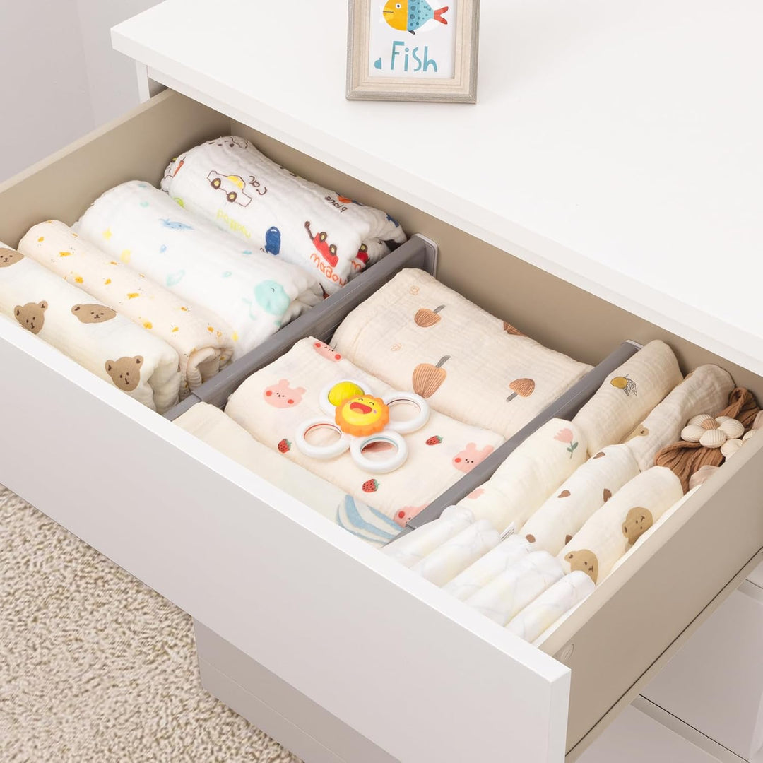 Homsorout 8er Set Schubladentrenner Verstellbar (32.6-56cm) Kunststoff Schubladentrenner, Kleidersch