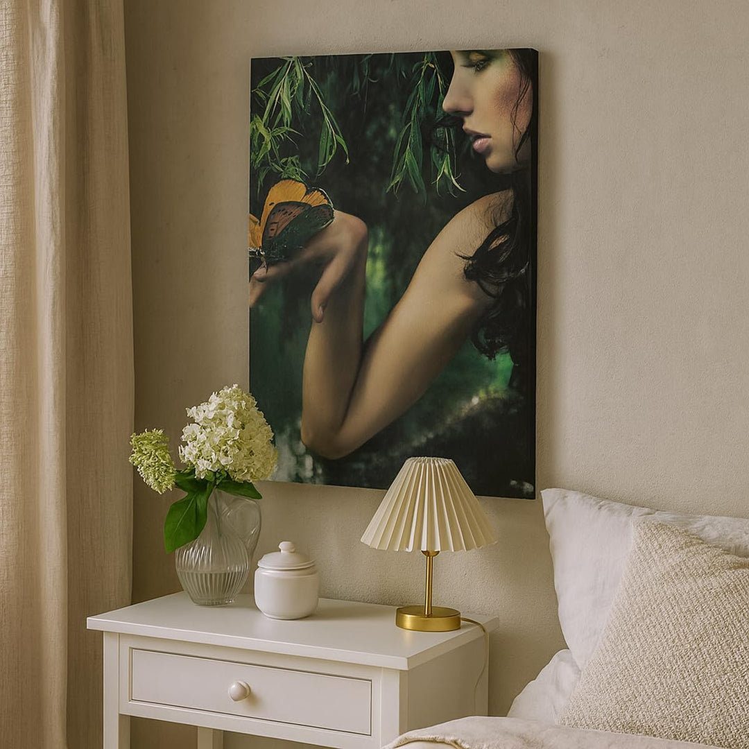 Bilder auf Leinwand Körper Kosmetik Mode Schmetterling Leinwandbild mit Rahmen 45x80cm Wandbilder De