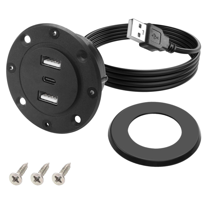 MEIRIYFA 3-in-1 Desktop Power Embedded Ladegerät, USB/Typ C Desktop Station Halterungen Laden Dual U