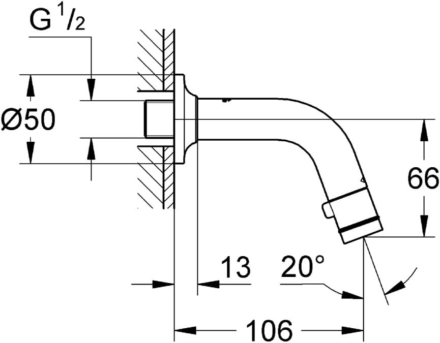 GROHE Badarmaturen - Universal Waschtisch-Wandauslaufventil (DN15, Durchflussmenge: 6 L/min) chrom,