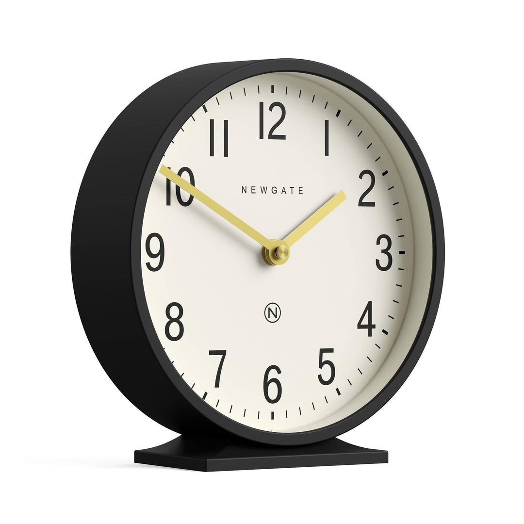 NEWGATE® Q Kaminsims Uhr | Moderne Klassische runde kaminuhr | Schwarz | Zeitgenössischer Stil für k