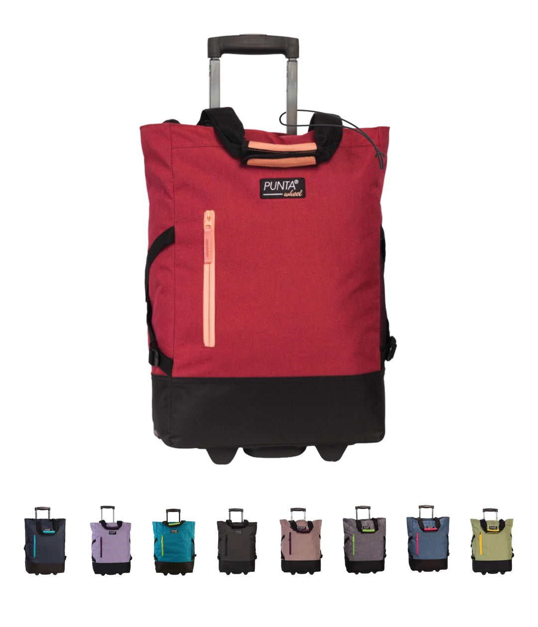 Punta® Einkaufstrolley 33L Weinrot | Einkaufstrolley modern mit Skater-Rollen – leise & leichtgängig