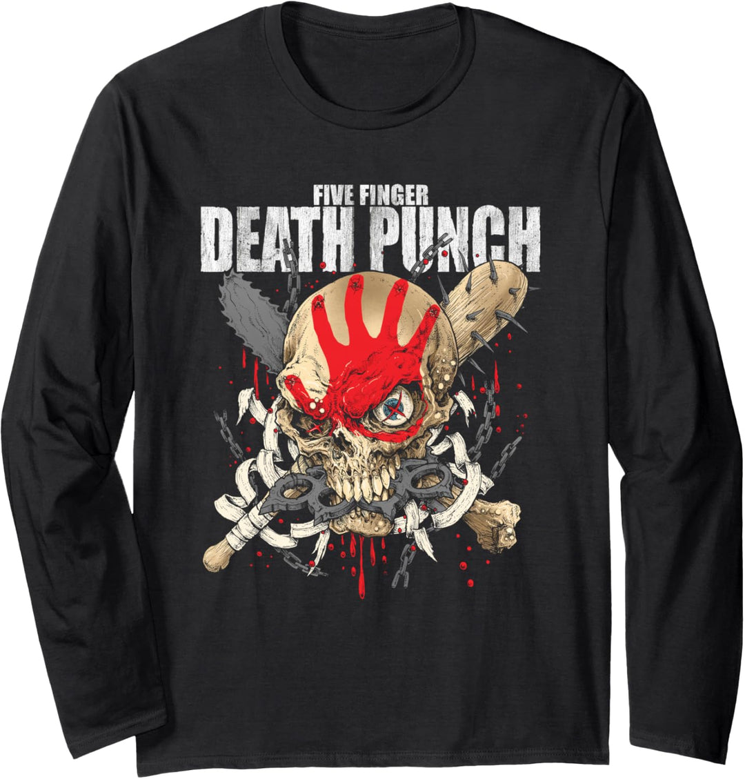 5FDP - Warhead Skull Front Back Print Langarmshirt