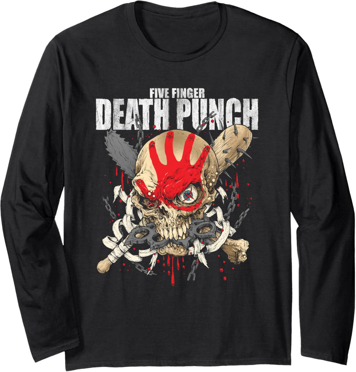 5FDP - Warhead Skull Front Back Print Langarmshirt