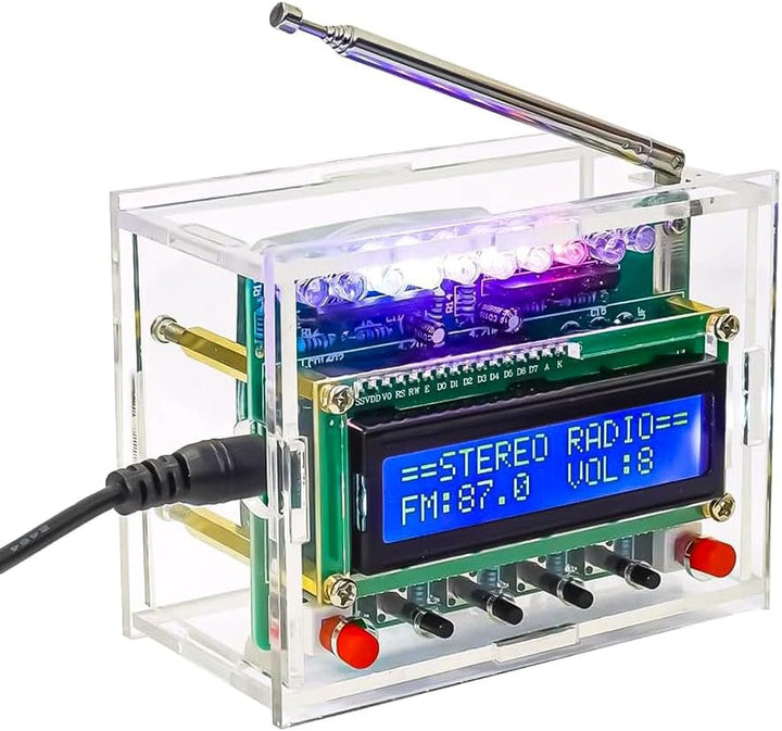 DIY Elektronik-Löt-Set, Radio, FM-Radio-Set, FM 87–108 MHz Löt-Übungsset mit LCD-Display, kabelloser