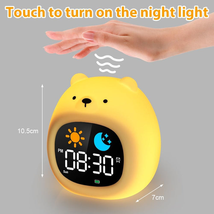 HOTUT Kinder Lichtwecker,Schlaftrainer Kinder mit Nachtlichtern,6 White Noise Kinderwecker,Digitaler