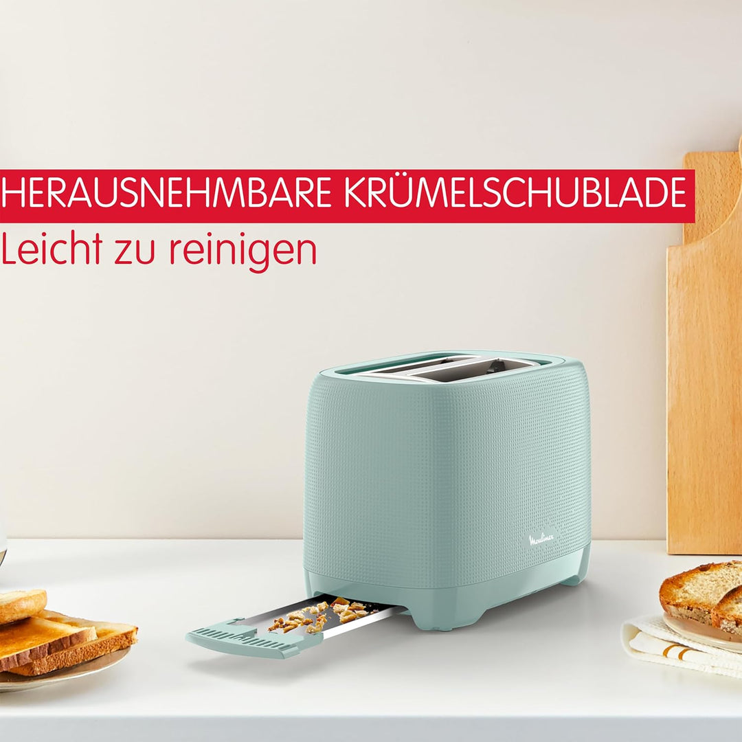 Moulinex Morning Toaster, 7 Bräunungsstufen, Brötchen-Aufsatz, Stopp-Funktion, extrabreite Schlitze,
