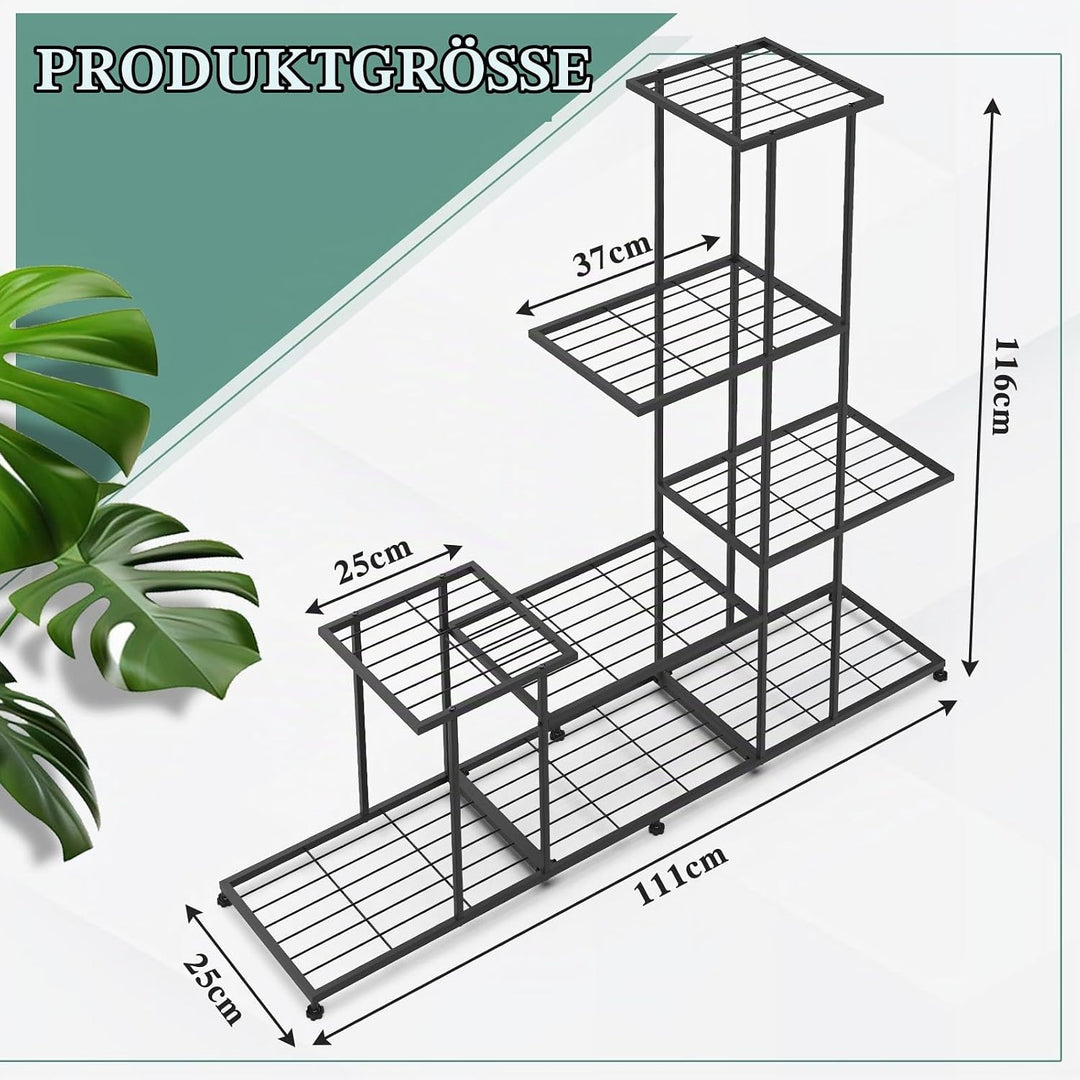 CPROSP Blumenregal 5-Stufiger aus Metall, Blumenständer Indoor, Pflanzenständer Modern, Blumenbank,