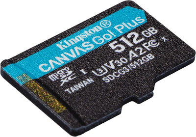 Kingston SDCG3/512GBSP microSD Speicherkarte ( 512GB microSDXC Canvas Go Plus 170R A2 U3 V30 Ohne SD