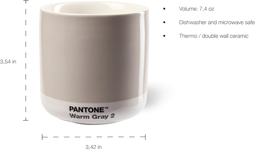 PANTONE Porzellan Latte Macchiato Thermobecher, 220ml, 4er-Set: Warm Gray 2 C, Cool Gray 2 C, Brown