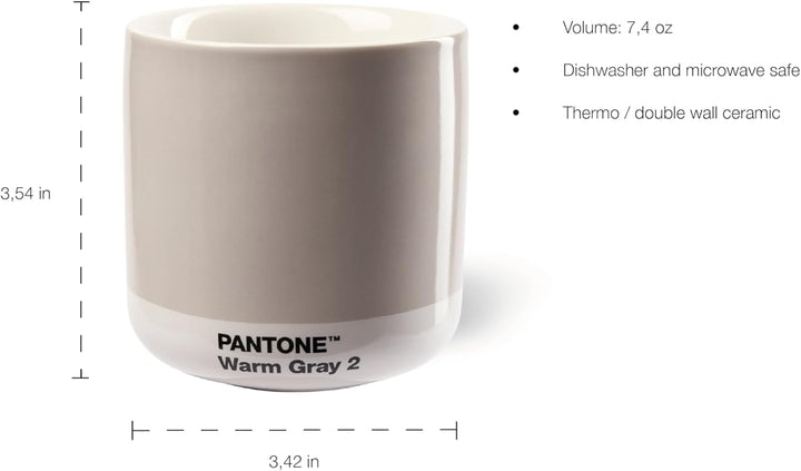 PANTONE Porzellan Latte Macchiato Thermobecher, 220ml, 4er-Set: Warm Gray 2 C, Cool Gray 2 C, Brown