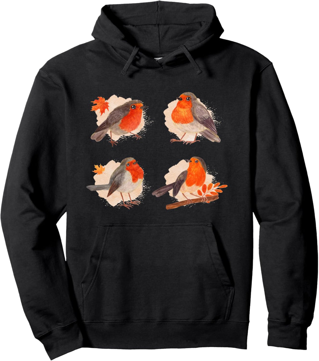 Rotkehlchen Vogel Pullover Hoodie