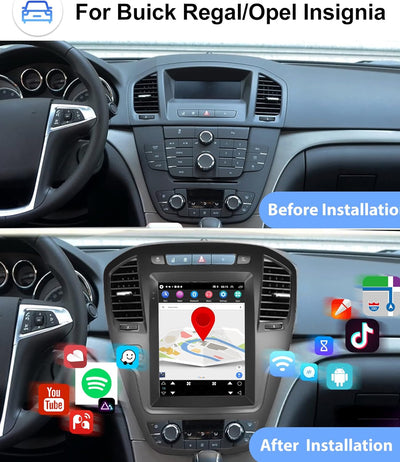 Podofo Android Autoradio für Buick Regal 2008-2013/Opel Insignia 2008-2013, 9,7" Touchscreen GPS Nav