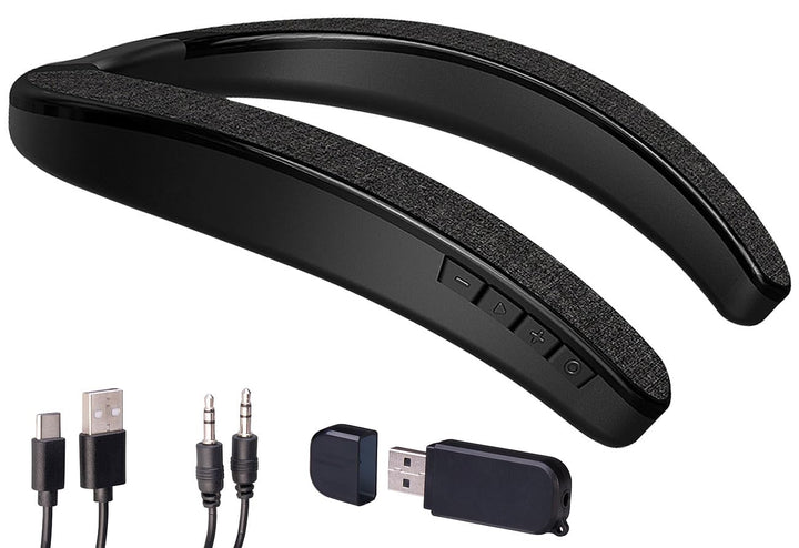 auvisio Headset: 2in1-Akku-TV-Nackenlautsprecher mit Bluetooth, Freisprechen, MP3 (Nacken Kopfhörer,