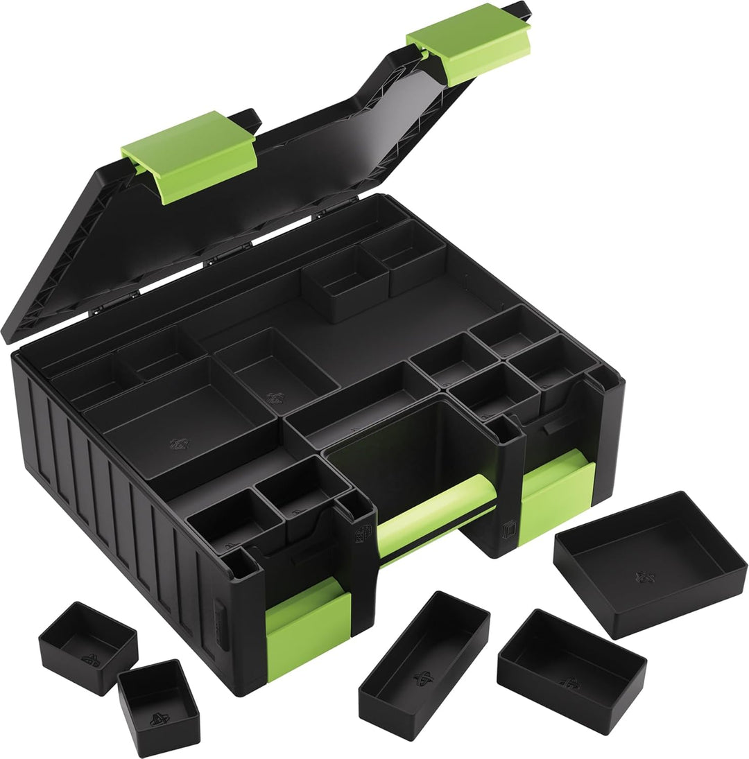 Gamegenic, Game Castle Black/Green, Aufbewahrungstasche für Karten und Spielzubehör mit optionalem S