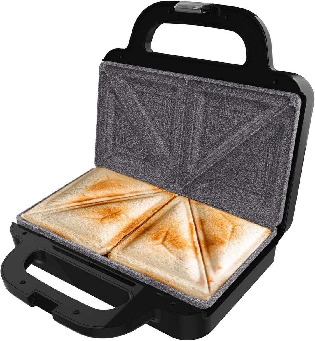 Cecotec Sandwichmaker Rock'nToast Deep Classic, 1000 W, grössere Breite, dreieckige Platten, gleichm