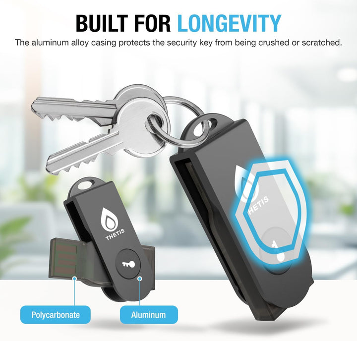 Thetis Pro-A FIDO2-Sicherheitsschlüssel-Passkey-Gerät mit USB A und NFC, TOTP/HOTP-Authentifikator-A