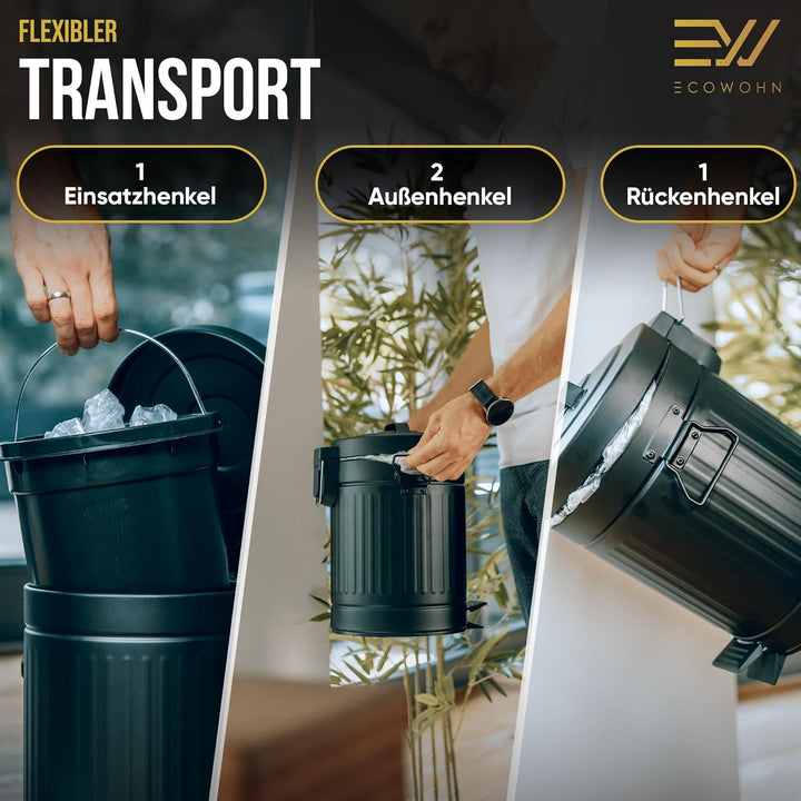 Mülleimer fürs Bad, Kosmetikeimer [Softclose, 5 Liter in Landhausstil] Kleiner Badmülleimer | Abfall