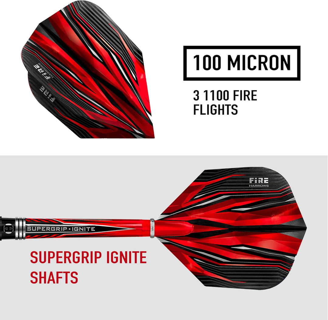 Harrows Fire Inferno 90% Tungsten Steel Tip Darts 25.0 Gramm, 25.0 Gramm