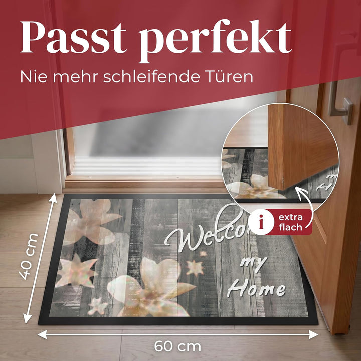 Hochwertige Fussmatte 60x80 cm (Large) – Schmutzfangmatte für Innen &amp; Aussen, rutschfest mit hoher S