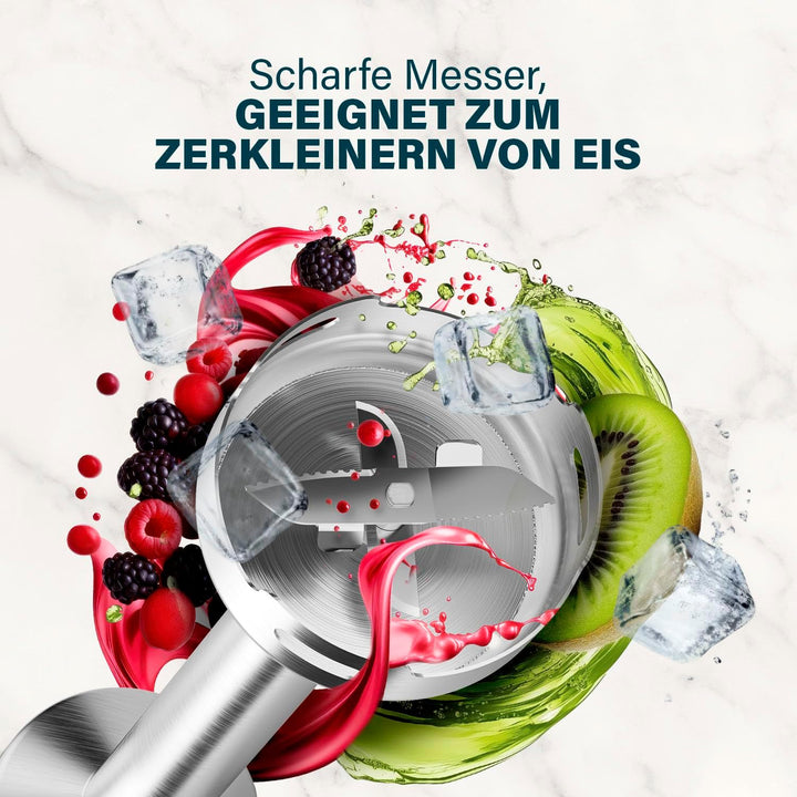 Princess Edelstahl-Stabmixer Prof XXL, 1500W, 50cm Extra-Langer Stab, 5 Geschwindigkeiten, Turbofunk