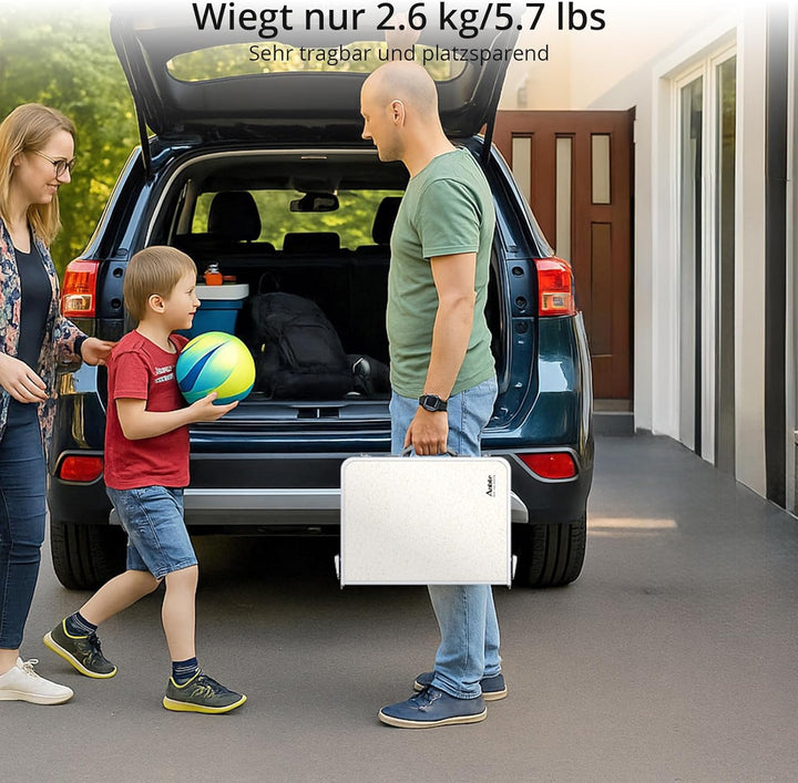 Anbte Campingtisch Klapptisch aus Aluminium mit 3 Verstellbare Höhe Tragbar Koffertisch mit Aufbewah
