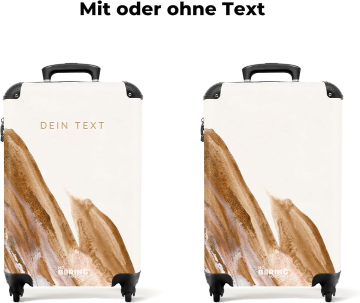 NoBoringSuitcases.com® Handgepäck Koffer 55x40x20 Personalisiert - Reisekoffer mit Rollen, Leichtgew