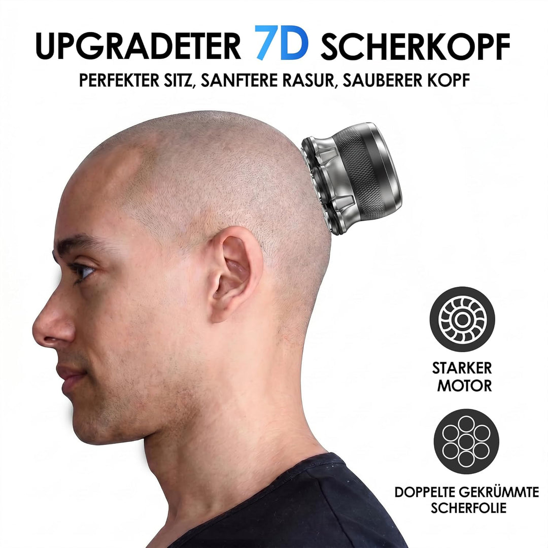 ICARE Glatzen Rasierer Herren – 7D Kopfrasierer Glatze mit Magnetischem Scherkopf – IPX6 Glatzenrasi
