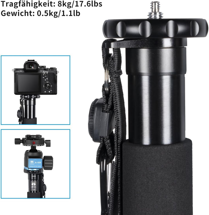 SIRUI P-306 Camera Kamera Reise Einbeinstativ Monopod, Aluminium 0.56kg Einbeinstativ, 6 Sektionen,